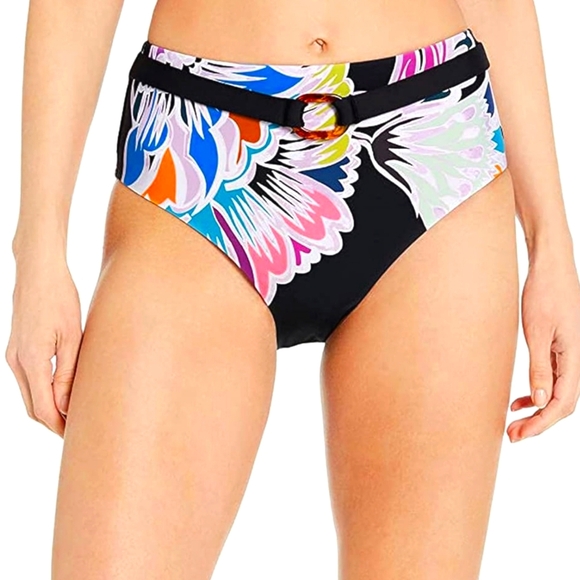 Trina Turk Floral High-Waisted Hipster Bikini Bottom - Picture 1 of 8